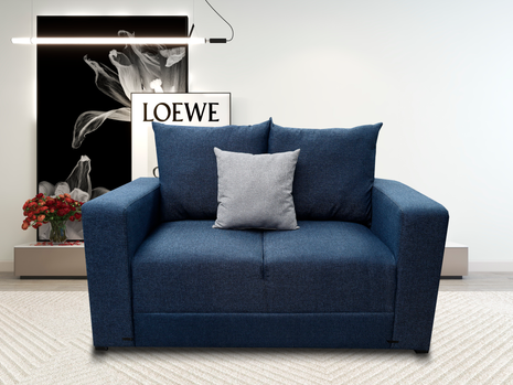 Love seat El Bazar Store Miami Lino azul marino 2 plazas, Modular, Moderno, Sala