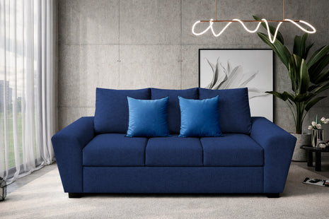 Sofá El Bazar Store Islandia Lino Azul Marino 3 plazas, Modular, Moderno, Sala