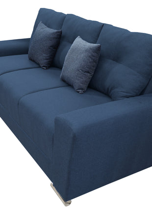 Sofa El Bazar Store Suecia Lino Azul marino 3 plazas, Modular, Moderno, Sala