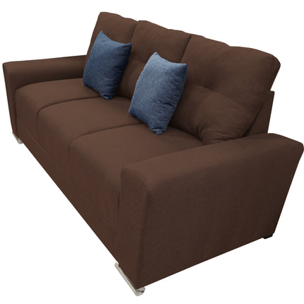 Sofa El Bazar Store Suecia Lino Chocolate 3 plazas, Modular, Moderno, Sala