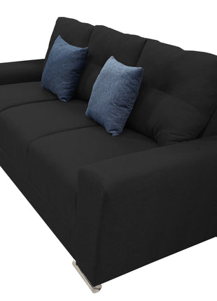 Sofa El Bazar Store Suecia Lino Negro 3 plazas, Modular, Moderno, Sala
