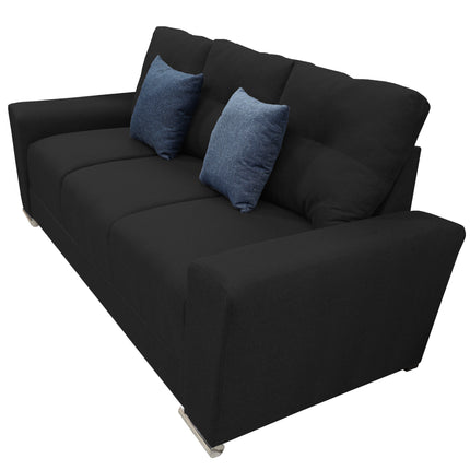 Sofa El Bazar Store Suecia Lino Negro 3 plazas, Modular, Moderno, Sala