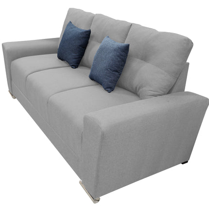 Sofa El Bazar Store Suecia Lino Gris plata 3 plazas, Modular, Moderno, Sala