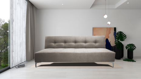 Sofá Cama Reclinable Vegas Lino Beige Futon 3 Posiciones, El Bazar Store