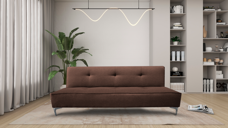 Sofa Cama Reclinable El Bazar Store Milo Chocolate , Futon 3 posiciones, Sala