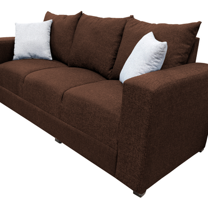 Sofa El Bazar Store Miami Lino Chocolate 3 Plazas, Modular, Moderno, Sala