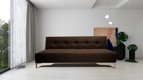 Sofá Cama Reclinable El Bazar Store Vegas Lino Chocolate Futon 3 Posiciones