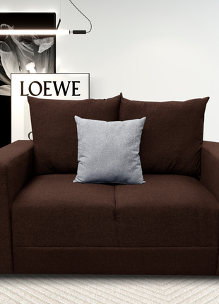 Love seat El Bazar Store Miami Lino Chocolate  2 plazas, Modular, Moderno, Sala