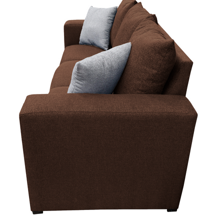 Sofa El Bazar Store Miami Lino Chocolate 3 Plazas, Modular, Moderno, Sala