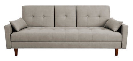Sofá Cama Reclinable El Bazar Store Cancún Lino Beige Brazos Separados Respaldo Abatible