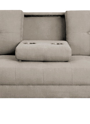 Sofá Cama Reclinable El Bazar Store Cancún Lino Brazos Separados Respaldo Abatible