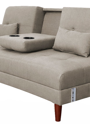 Sofá Cama Reclinable El Bazar Store Cancún Lino Brazos Separados Respaldo Abatible