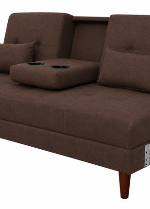 Sofá Cama Reclinable El Bazar Store Cancún Lino Brazos Separados Respaldo Abatible