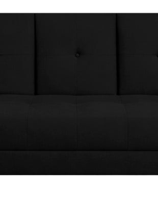 Sofá Cama Reclinable El Bazar Store Cancún Lino Negro Brazos Separados Respaldo Abatible