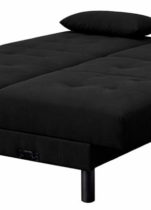 Sofá Cama Reclinable El Bazar Store Cancún Lino Negro Brazos Separados Respaldo Abatible