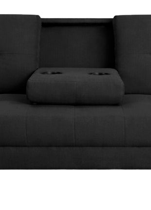 Sofá Cama Reclinable El Bazar Store Cancún Lino Gris Oxford Brazos Separados Respaldo Abatible