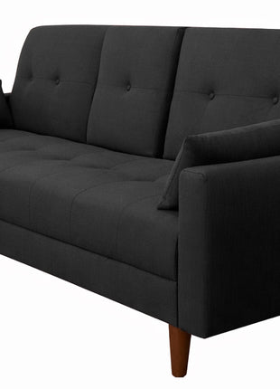 Sofá Cama Reclinable El Bazar Store Cancún Lino Gris Oxford Brazos Separados Respaldo Abatible