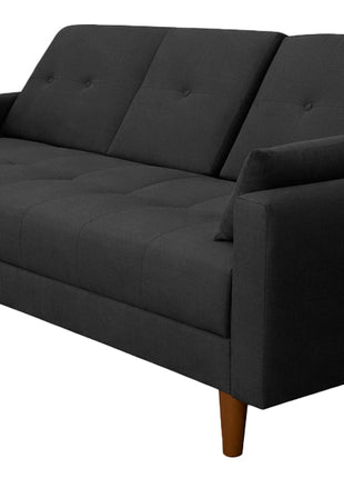 Sofá Cama Reclinable El Bazar Store Cancún Lino Gris Oxford Brazos Separados Respaldo Abatible