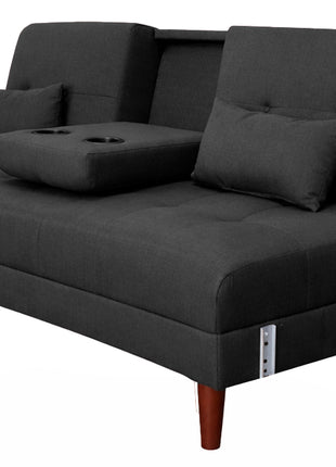 Sofá Cama Reclinable El Bazar Store Cancún Lino Gris Oxford Brazos Separados Respaldo Abatible