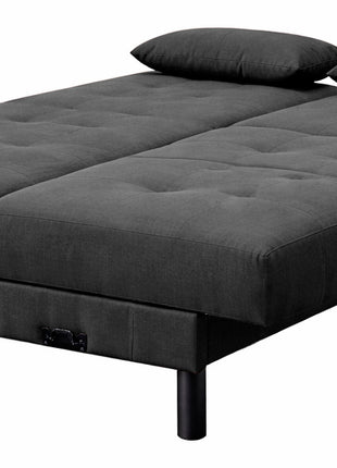 Sofá Cama Reclinable El Bazar Store Cancún Lino Gris Oxford Brazos Separados Respaldo Abatible