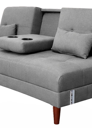 Sofá Cama Reclinable El Bazar Store Cancún Lino Brazos Separados Respaldo Abatible