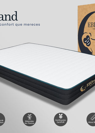 Colchón Queen EBDreams Zand Firme Blanco 4 tecnologías Memory Foam Hecho en México El Bazar Store