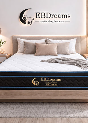 Colchón EBDreams Zamba Medio Firme Blanco 4 tecnologías AirFoam Hecho en México El Bazar Store