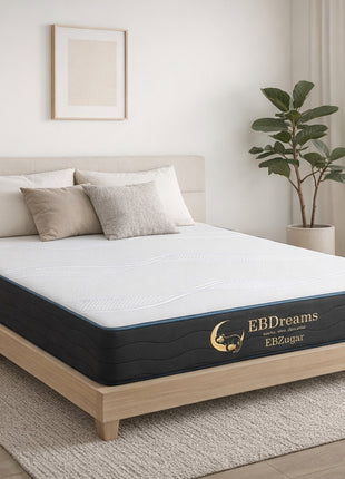 Colchón EBDreams Zugar Medio Firme Blanco 5 tecnologías Memory Foam Hecho en México