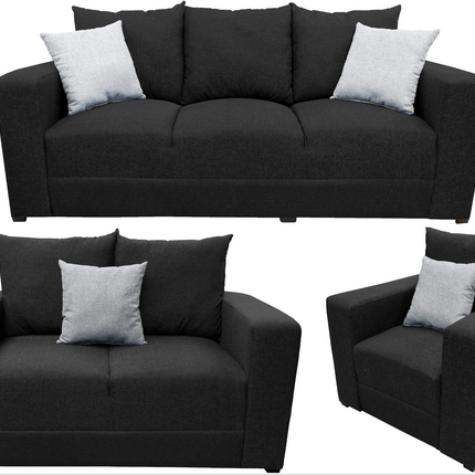 Sala Modular 3-2-1 El Bazar Store Negro, Sofa, Love seat y sillon
