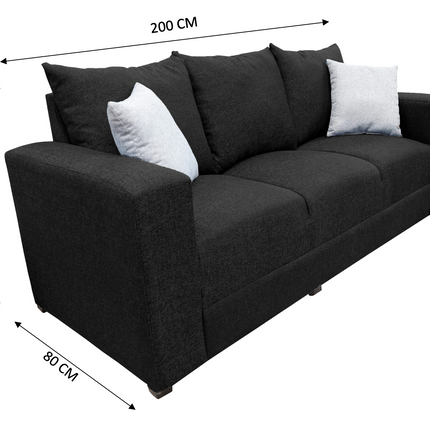 Sala Modular 3-2-1 El Bazar Store Negro, Sofa, Love seat y sillon
