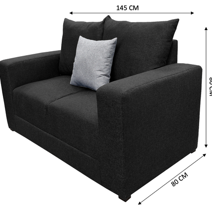 Sala Modular 3-2-1 El Bazar Store Negro, Sofa, Love seat y sillon