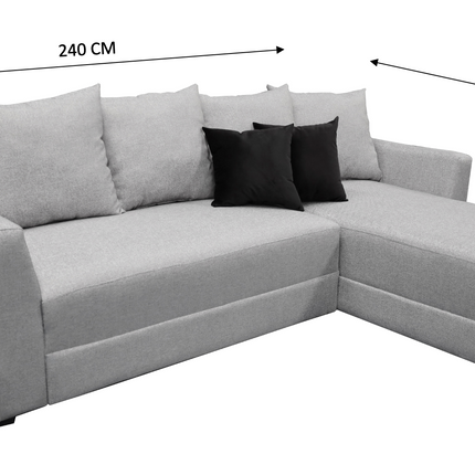 Sala Esquinera Samso Lino Gris plata- 240x180 cm, El Bazar Store