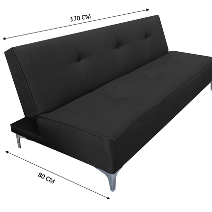 Sofa Cama Reclinable El Bazar Store Milo Negro , Futon 3 posiciones, Sala