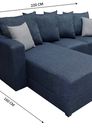 Sala Esquinera Lombar Lino Azul Marino- 220x160 cm, El Bazar Store