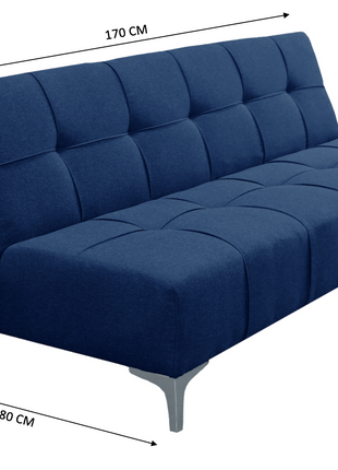 Sofá Cama Reclinable New York Lino Azul Marino Futon 3 Posiciones, El Bazar Store