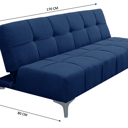 Sofá Cama Reclinable New York Lino Azul Marino Futon 3 Posiciones, El Bazar Store