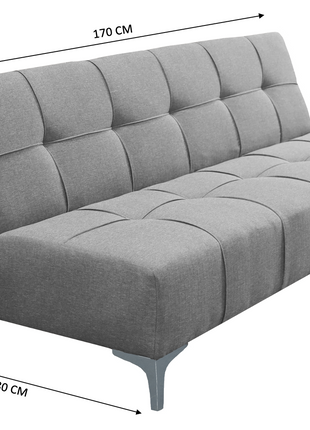 Sofá Cama Reclinable New York Lino Gris Plata Futon 3 Posiciones, El Bazar Store