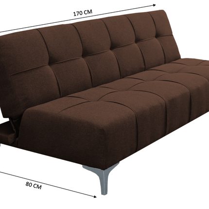 Sofá Cama Reclinable New York Lino Chocolate Futon 3 Posiciones, El Bazar Store