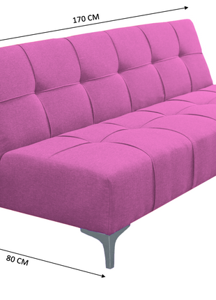 Sofá Cama Reclinable New York Lino Rosa Futon 3 Posiciones, El Bazar Store