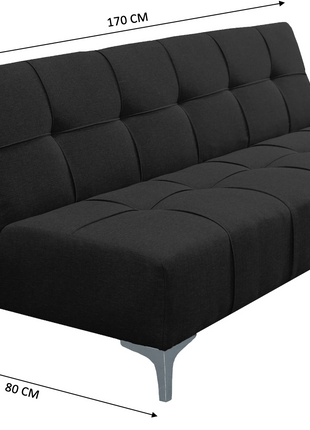 Sofá Cama Reclinable New York Lino Negro Futon 3 Posiciones, El Bazar Store