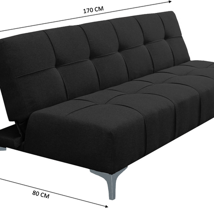 Sofá Cama Reclinable New York Lino Negro Futon 3 Posiciones, El Bazar Store