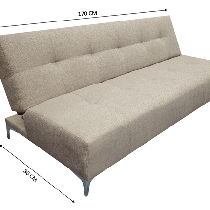 Sofá Cama Reclinable Vegas Lino Beige Futon 3 Posiciones, El Bazar Store