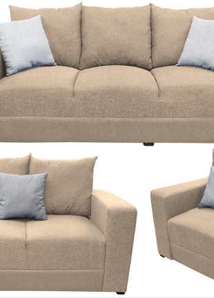 Sala Modular 3-2-1 El Bazar Store Miami Beige, Sofa, Love seat y sillon
