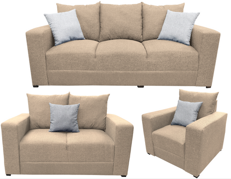 Sala Modular 3-2-1 El Bazar Store Miami Beige, Sofa, Love seat y sillon