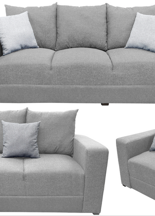 Sala Modular 3-2-1 El Bazar Store Miami Gris plata, Sofa, Love seat y sillon
