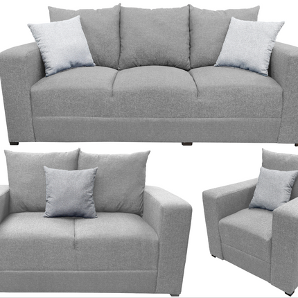 Sala Modular 3-2-1 El Bazar Store Miami Gris plata, Sofa, Love seat y sillon