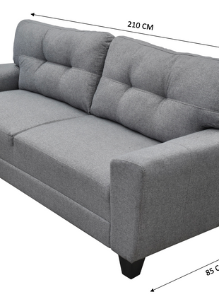 Sofa El Bazar Store Sidney Lino Gris plata 3 plazas, Modular, Moderno, Sala