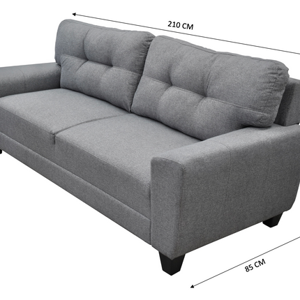 Sofa El Bazar Store Sidney Lino Gris plata 3 plazas, Modular, Moderno, Sala