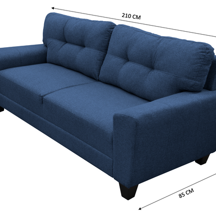 Sofa El Bazar Store Sidney Lino Azul marino 3 plazas, Modular, Moderno, Sala