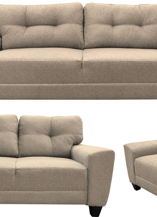Sala Modular 3-2-1 El Bazar Store Sidney Beige, Sofa, Love seat y sillon